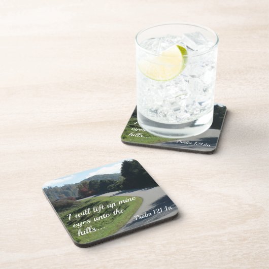 Psalm 121 werde ich meine Augen zu den Hügeln hoch Getränkeuntersetzer (Rechte Seite)