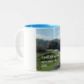 Psalm 121 werde ich meine Augen zu den Hügeln hoch Zweifarbige Tasse (Vorderseite Links)