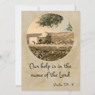 Psalm 124:8 auf einer schönen biblischen Grußkarte Feiertagskarte