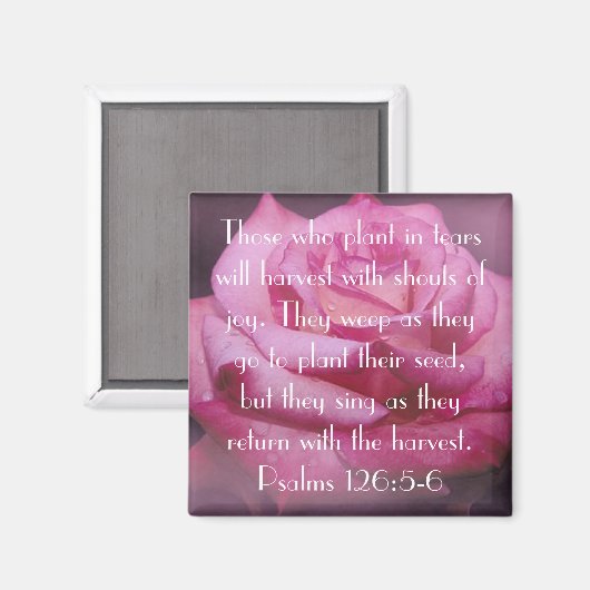 Psalm 126:5-6 Bibelverse-Rose-Magnet Magnet (Vorderseite/Rückseite)