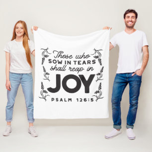 Psalm 126:5 Schrift-Typografie – Ernte in Freude Fleecedecke