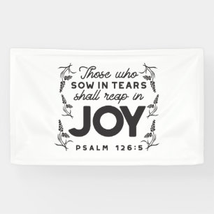 Psalm 126:5 Schrift-Typografie – Ernten in Freude Banner