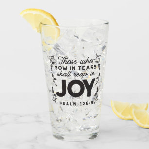 Psalm 126:5 Schrift-Typografie – Ernten in Freude Glas