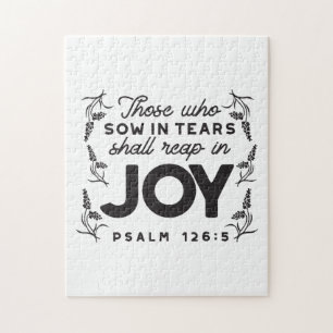 Psalm 126:5 Schrift-Typografie – Ernten in Freude Puzzle