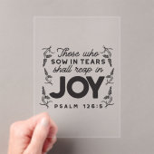 Psalm 126:5 Scripture Typography – Reap in Joy Acryleinladungen (Insitu (Handheld))