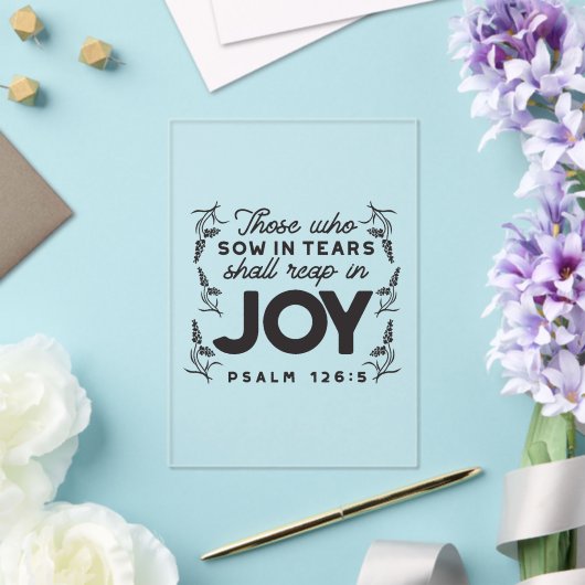 Psalm 126:5 Scripture Typography – Reap in Joy Acryleinladungen (In Situ (Hochzeit))