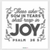 Psalm 126:5 Scripture Typography – Reap in Joy Aufkleber (Blatt)