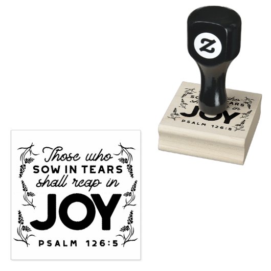 Psalm 126:5 Scripture Typography – Reap in Joy Gummistempel (Stempel)