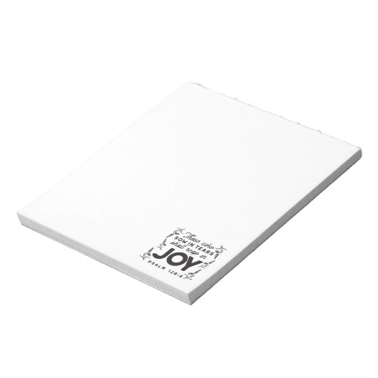 Psalm 126:5 Scripture Typography – Reap in Joy Notizblock (Rotiert)