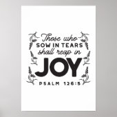 Psalm 126:5 Scripture Typography – Reap in Joy Poster (Vorne)