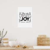 Psalm 126:5 Scripture Typography – Reap in Joy Poster (Küche)
