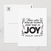 Psalm 126:5 Scripture Typography – Reap in Joy Postkarte (Vorne/Hinten)