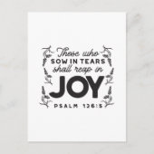 Psalm 126:5 Scripture Typography – Reap in Joy Postkarte (Vorderseite)