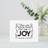 Psalm 126:5 Scripture Typography – Reap in Joy Postkarte (Stehend Vorderseite)