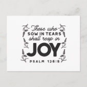 Psalm 126:5 Scripture Typography – Reap in Joy Postkarte (Vorderseite)