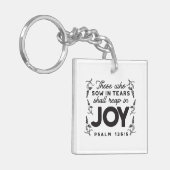 Psalm 126:5 Scripture Typography – Reap in Joy Schlüsselanhänger (Vorderseite links)