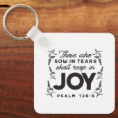 Psalm 126:5 Scripture Typography – Reap in Joy Schlüsselanhänger (Vorderseite)