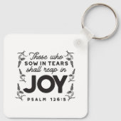 Psalm 126:5 Scripture Typography – Reap in Joy Schlüsselanhänger (Rückseite)