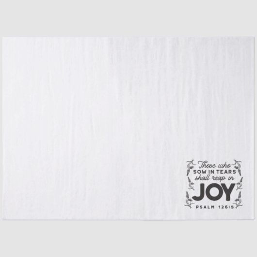 Psalm 126:5 Scripture Typography – Reap in Joy Seidenpapier (Vorderseite)