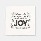 Psalm 126:5 Scripture Typography – Reap in Joy Serviette (Vorderseite)