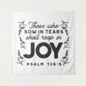 Psalm 126:5 Scripture Typography – Reap in Joy Wandteppich (Vorderseite)