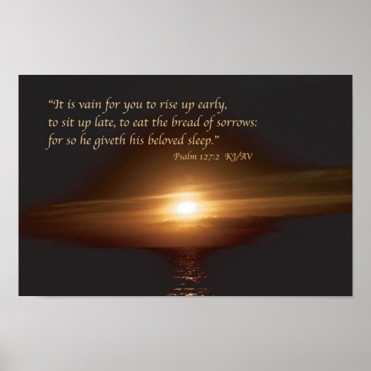 Psalm 127:2 Schrift Drucken Poster (Vorne)