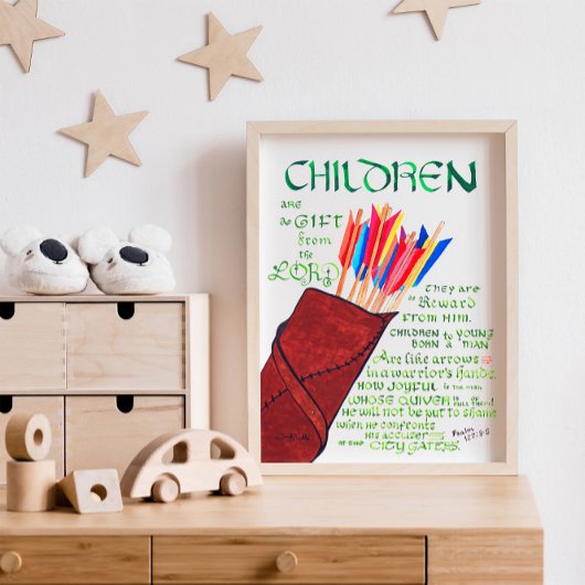 Psalm 127 3-5 Kinder Bibelverse Christlich Poster
