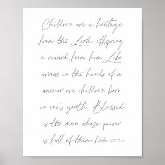 Psalm 127:3-5 Script Poster