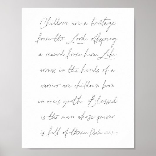 Psalm 127:3-5 Script Poster (Vorne)
