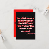 Psalm 127:3 KJV Bibelschrift Begrüßung Karte (Vorderseite/Rückseite Beispiel)