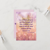 Psalm 127:3 KJV Bibelschrift Pic Begrüßung Karte (Vorderseite/Rückseite Beispiel)