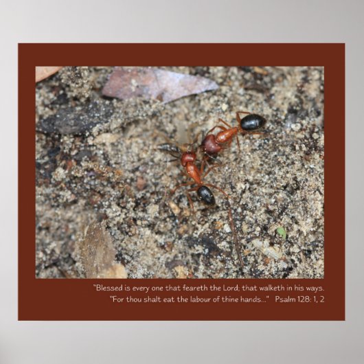 Psalm 128: 1, 2 Schriftsatz Poster (Vorne)