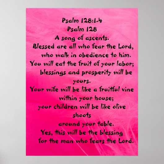 Psalm 128:1-4 poster (Vorne)
