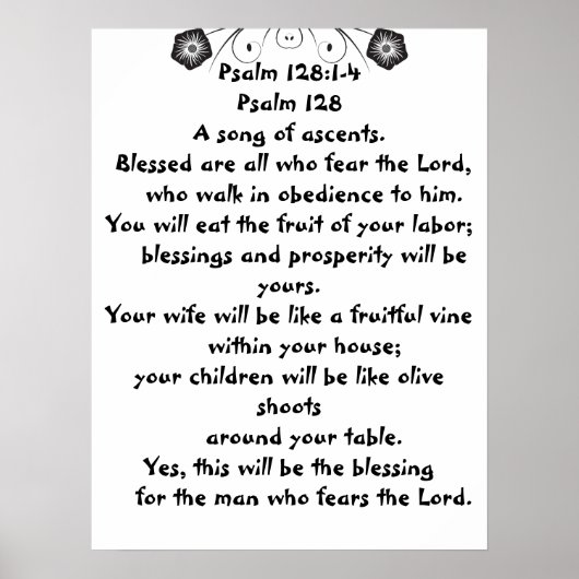 Psalm 128:1-4 poster (Vorne)