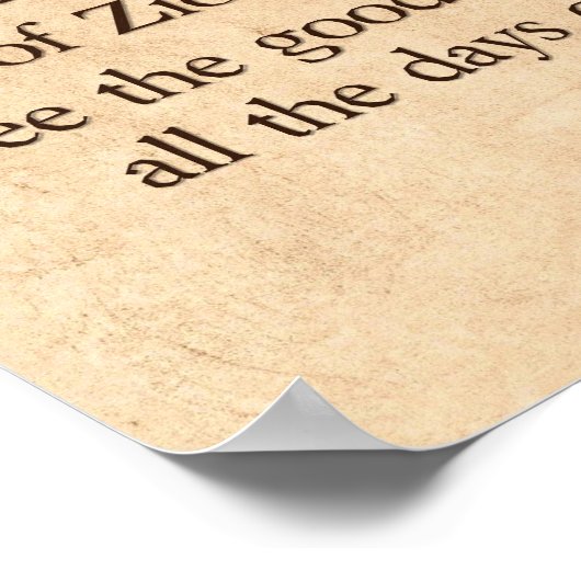 Psalm 128-5 Hebräisch und Englisch Poster (Ecke)