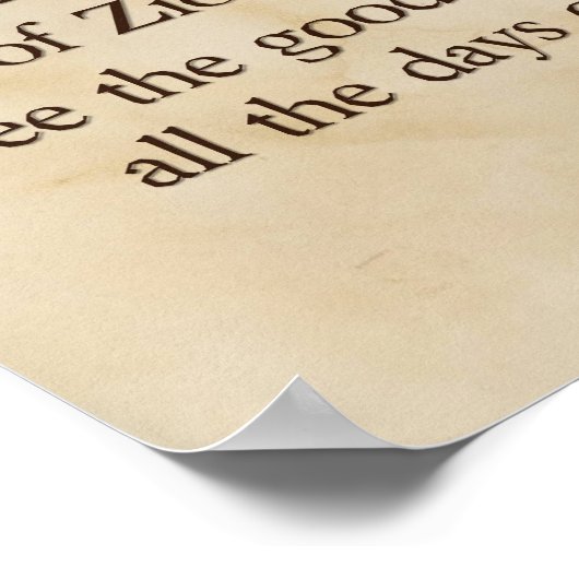 Psalm 128:5 Hebräisch und Englisch Poster (Ecke)