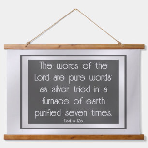 Psalm 12:6 wandteppich mit holzrahmen