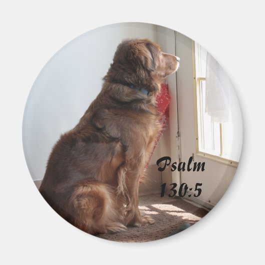 Psalm 130:5 Dog Window Magnet (Vorne)