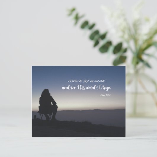 Psalm 130:5 - Ich warte auf den Herrn Postkarte (Stehend Vorderseite)