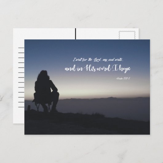 Psalm 130:5 - Ich warte auf den Herrn Postkarte (Vorne/Hinten)