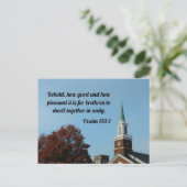 Psalm 133:1 Siehe, wie gut und wie angenehm Postkarte (Stehend Vorderseite)