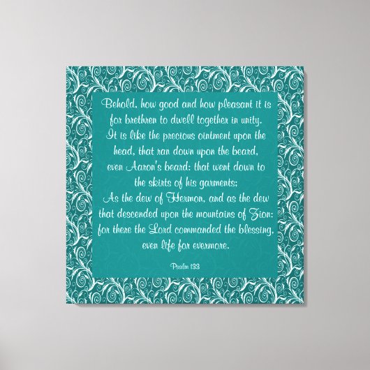 Psalm 133 leinwanddruck (Vorderseite)