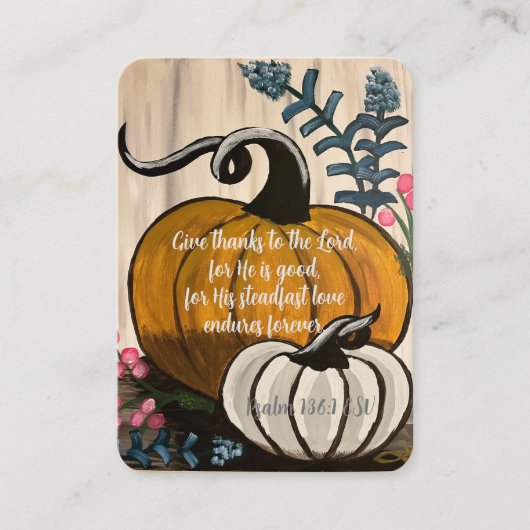 Psalm 136:1 "Give danke" Scripture Business Cards Visitenkarte (Vorderseite)