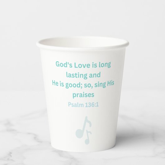 Psalm 136:1 Papiertasse Pappbecher (Rückseite)