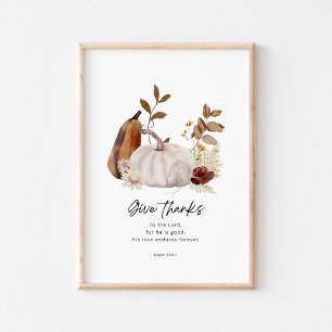 Psalm 136:1 Schriftposter – Danket  Poster