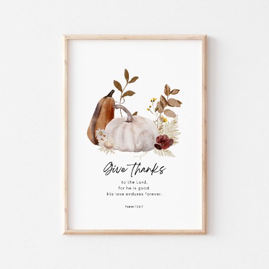 Psalm 136:1 Schriftposter – Danket  Poster