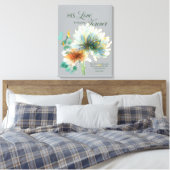 Psalm 136 Seine Liebe hält für immer blumengrau an Leinwanddruck (Insitu (Schlafzimmer))