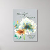 Psalm 136 Seine Liebe hält für immer blumengrau an Leinwanddruck (Vorderseite)