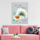 Psalm 136 Seine Liebe hält für immer blumengrau an Leinwanddruck (Insitu (Wohnzimmer))