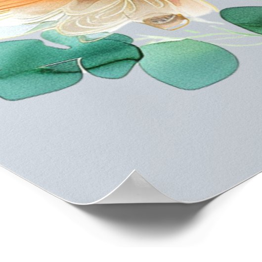 Psalm 136 Seine Liebe hält für immer blumengrau an Poster (Ecke)